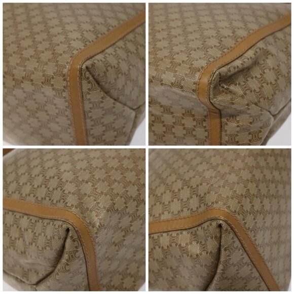 CELINE Macadam Canvas Hand Bag Beige Gold Auth BA1995 - Picture 15 of 16
